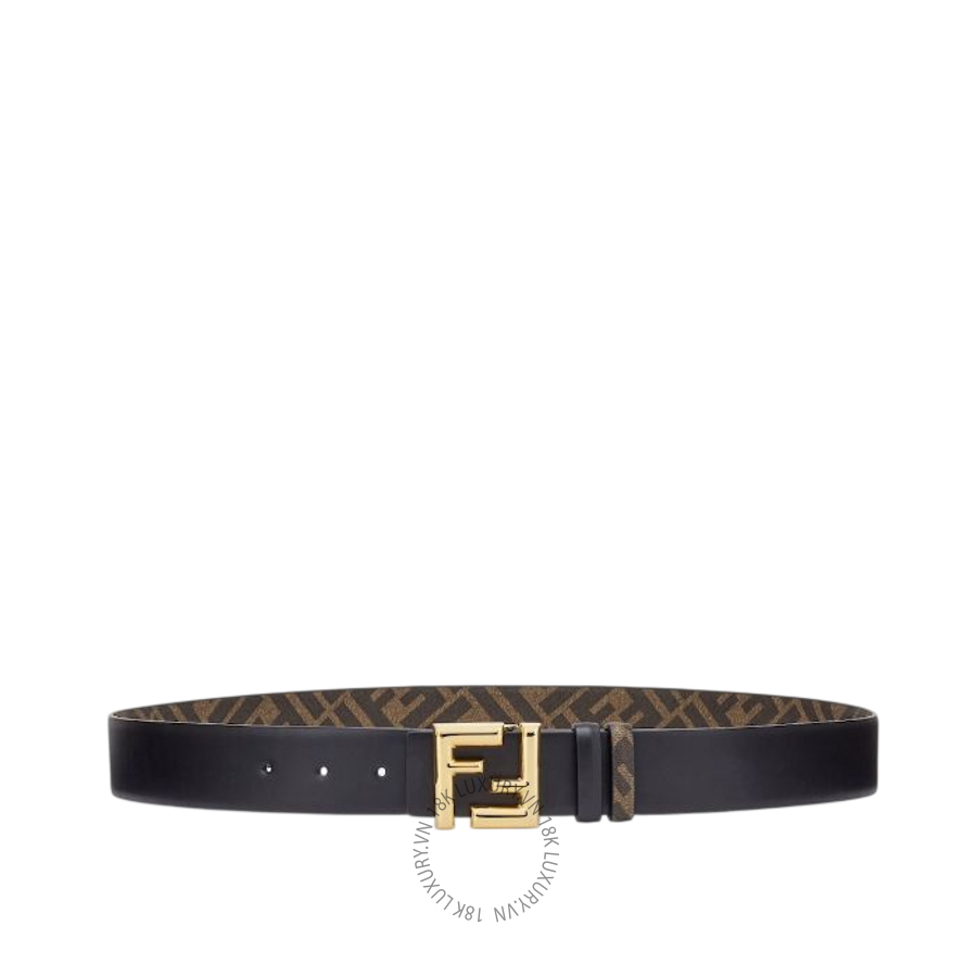 Thắt Lưng Fendi FF Rounded Belt Black leather reversible belt 7C0488AFF2F1A94 VSC478