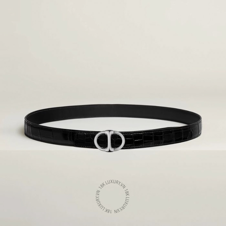 Thắt lưng Hermes Ancre Mors belt buckle & Leather strap 24 mm noir H012344UK05 MHM566