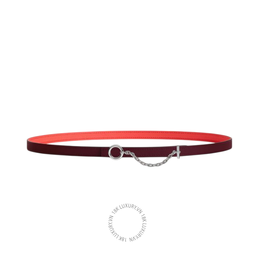 Thắt lưng Hermes Carrousel belt buckle & Leather strap 13 mm bordeaux/rose Texas H081081CK05 MHM582