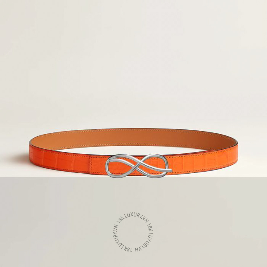 Thắt lưng Hermes Delacee belt buckle & Leather strap 24 mm Silver H012130US01 MHM557