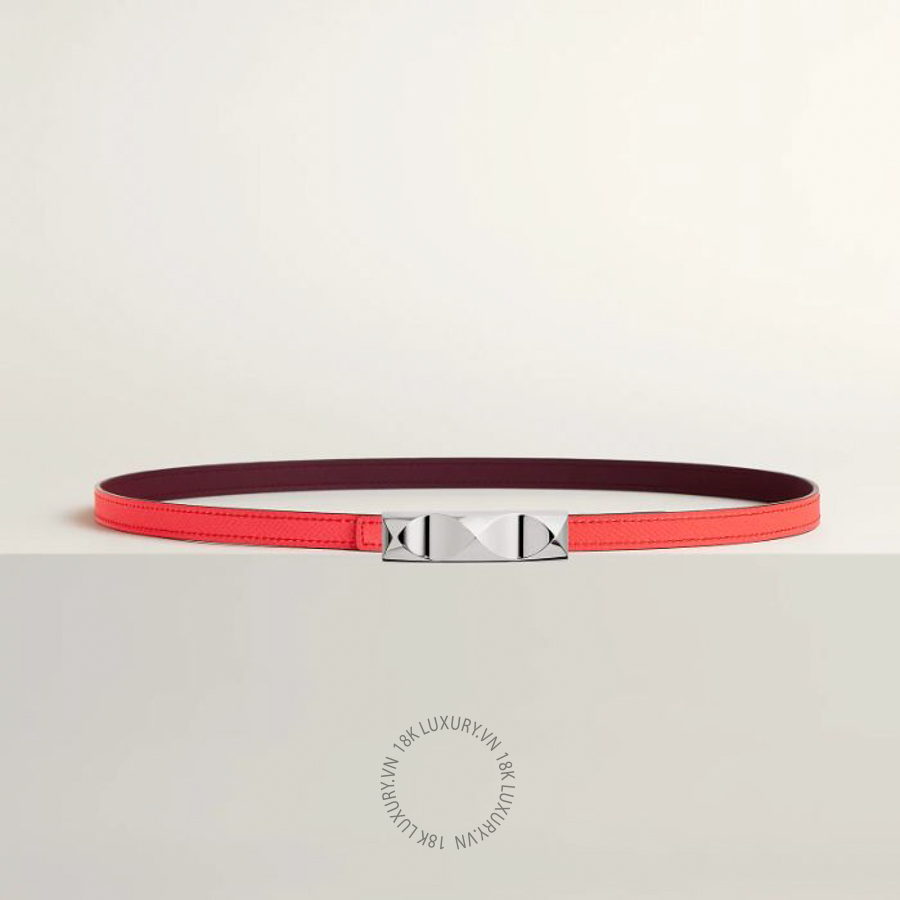 Thắt lưng Hermes Infini belt buckle & Leather strap 13 mm bordeaux/rose Texas H011742UK05 MHM605