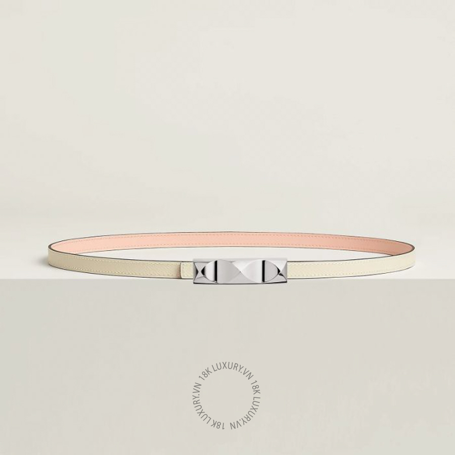 Thắt lưng Hermes Infini belt buckle & Leather strap 13 mm rose églantine/craie H011742UK05 MHM603