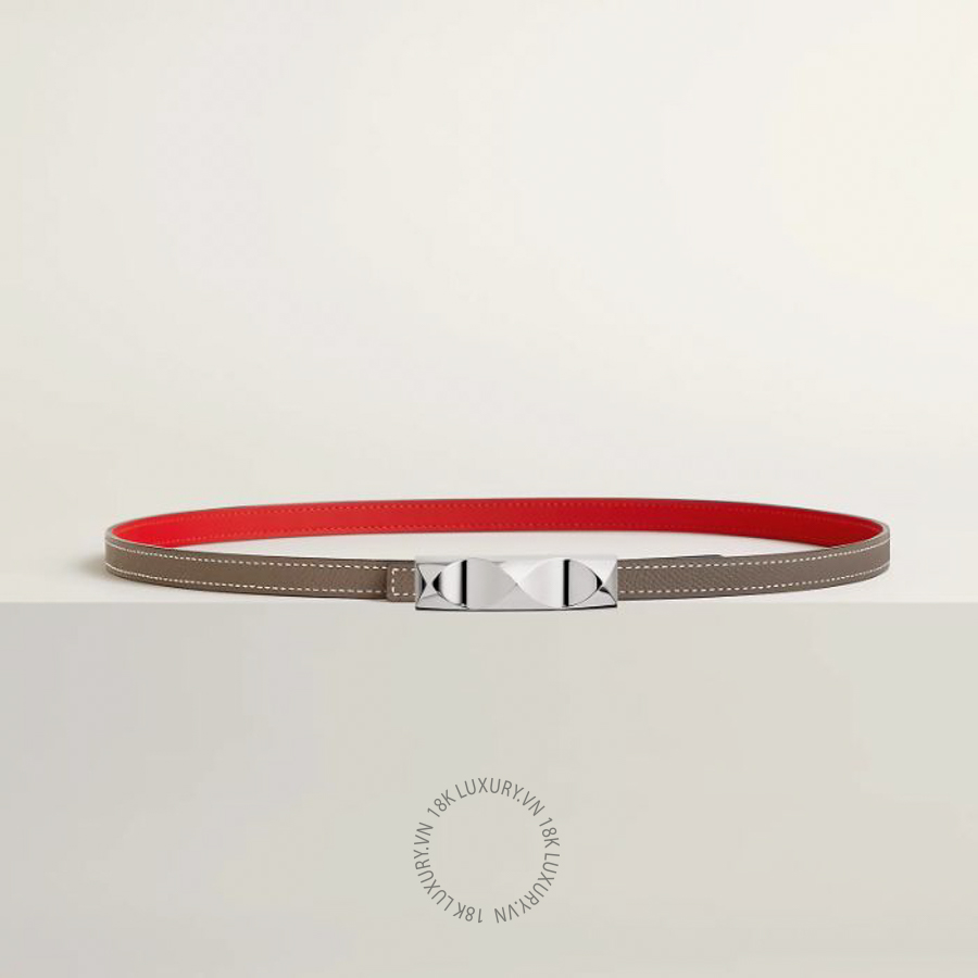Thắt lưng Hermes Infini belt buckle & Leather strap 13 mm rouge radieux/étoupe H011742UK05 MHM604