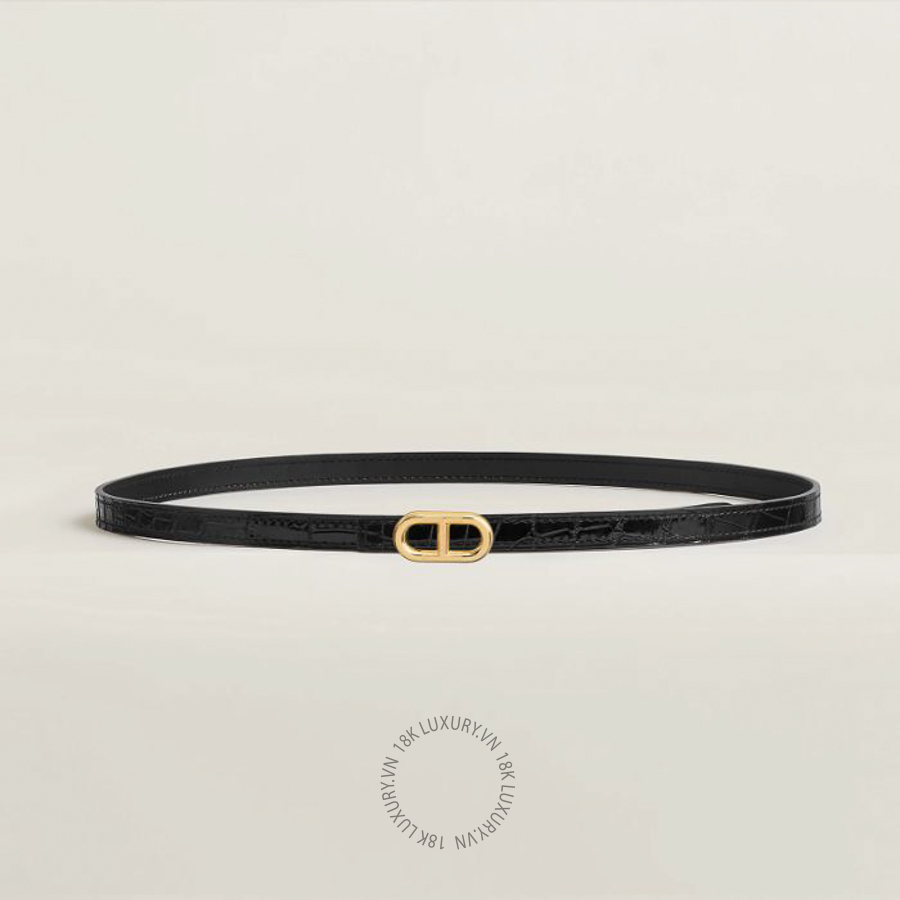 Thắt lưng Hermes Mini 5382 belt buckle & Leather strap 13 mm Maillon H Metallic finish Yellow gold H010614UC06 MHM593