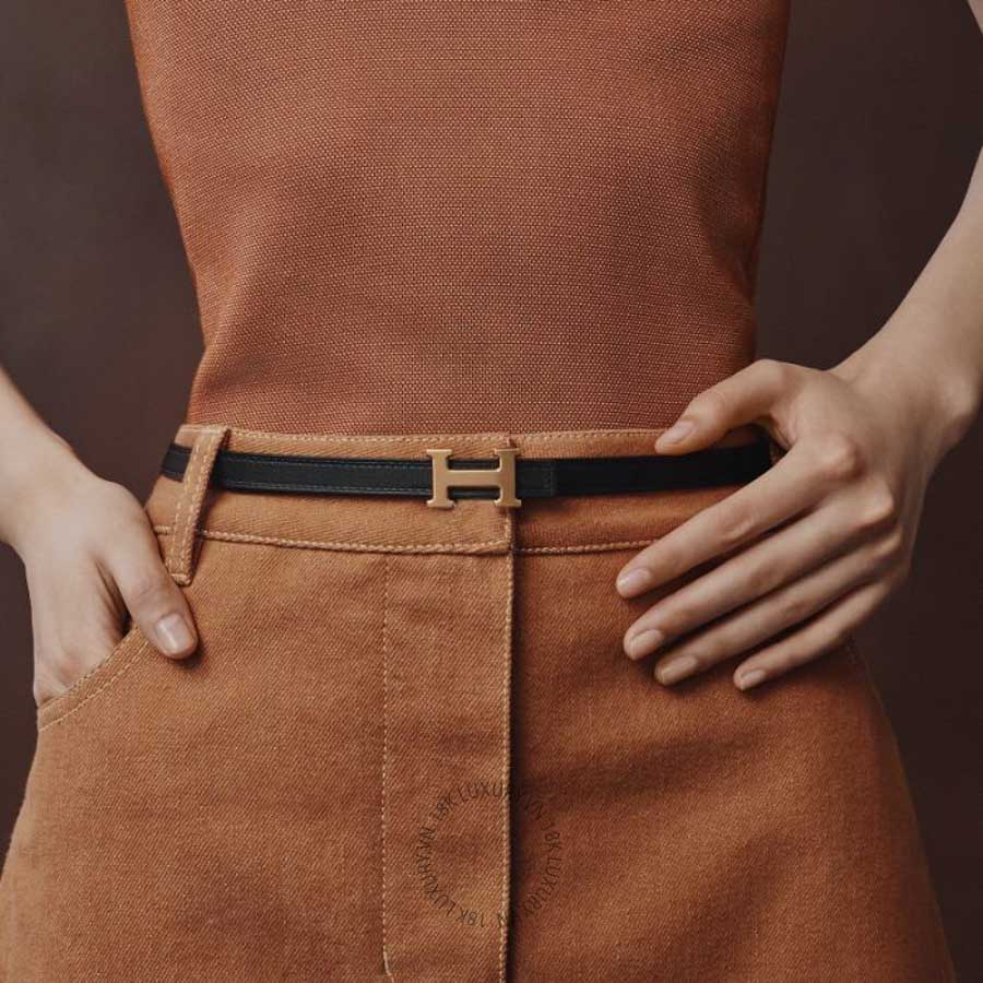 Thắt lưng Hermes Mini 5382 belt buckle & Leather strap 13 mm Rose Gold H010614UDZ2 MHM606