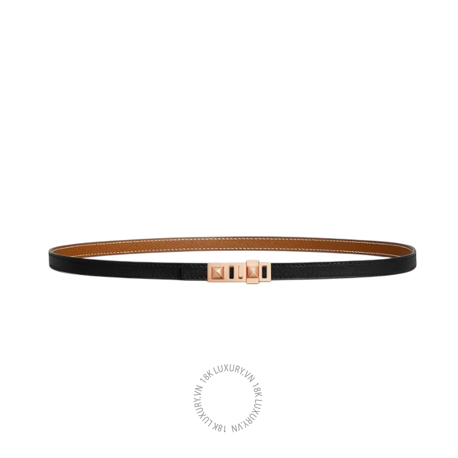 Thắt lưng Hermes Mini 5382 belt buckle & Reversible leather strap 13 mm Collier de Chien Metallic finish Rose gold H010614UDZ2 MHM618