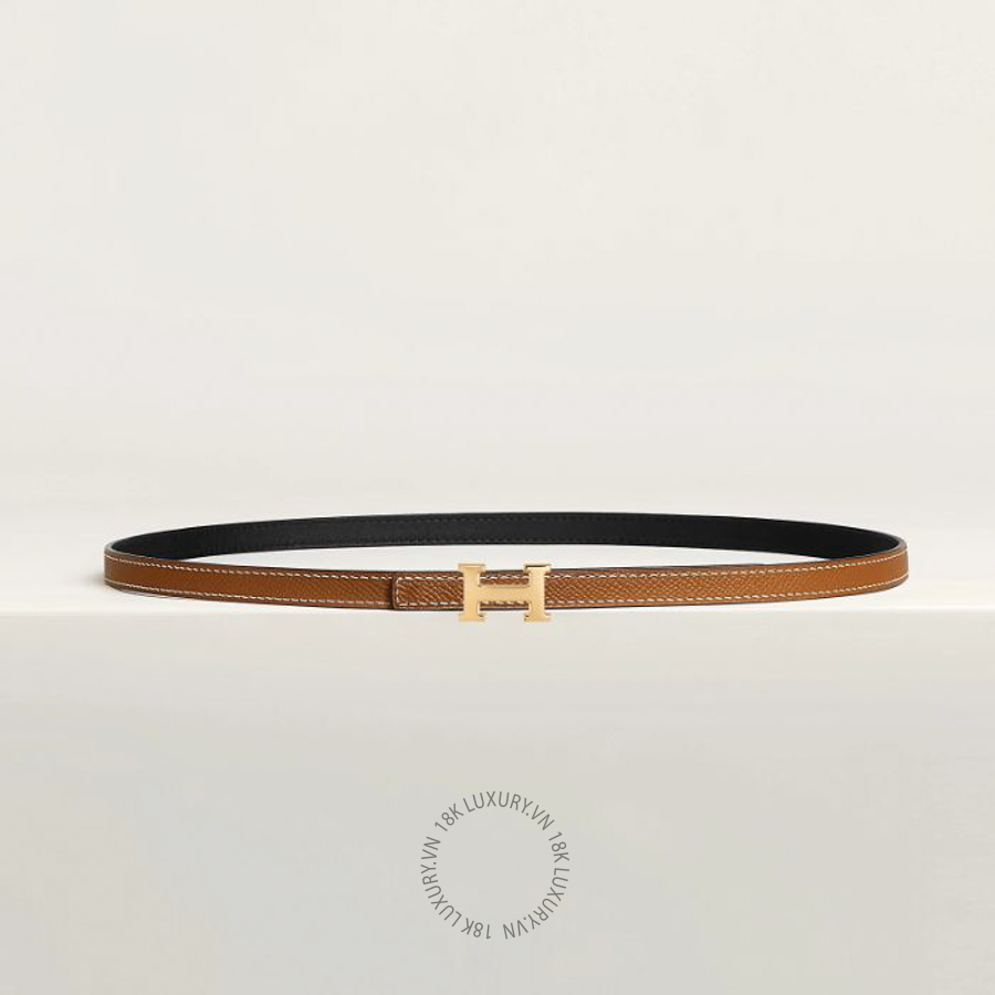 Thắt lưng Hermes Mini 5382 belt buckle & Reversible leather strap 13 mm Yellow Gold H010614UC06 MHM601