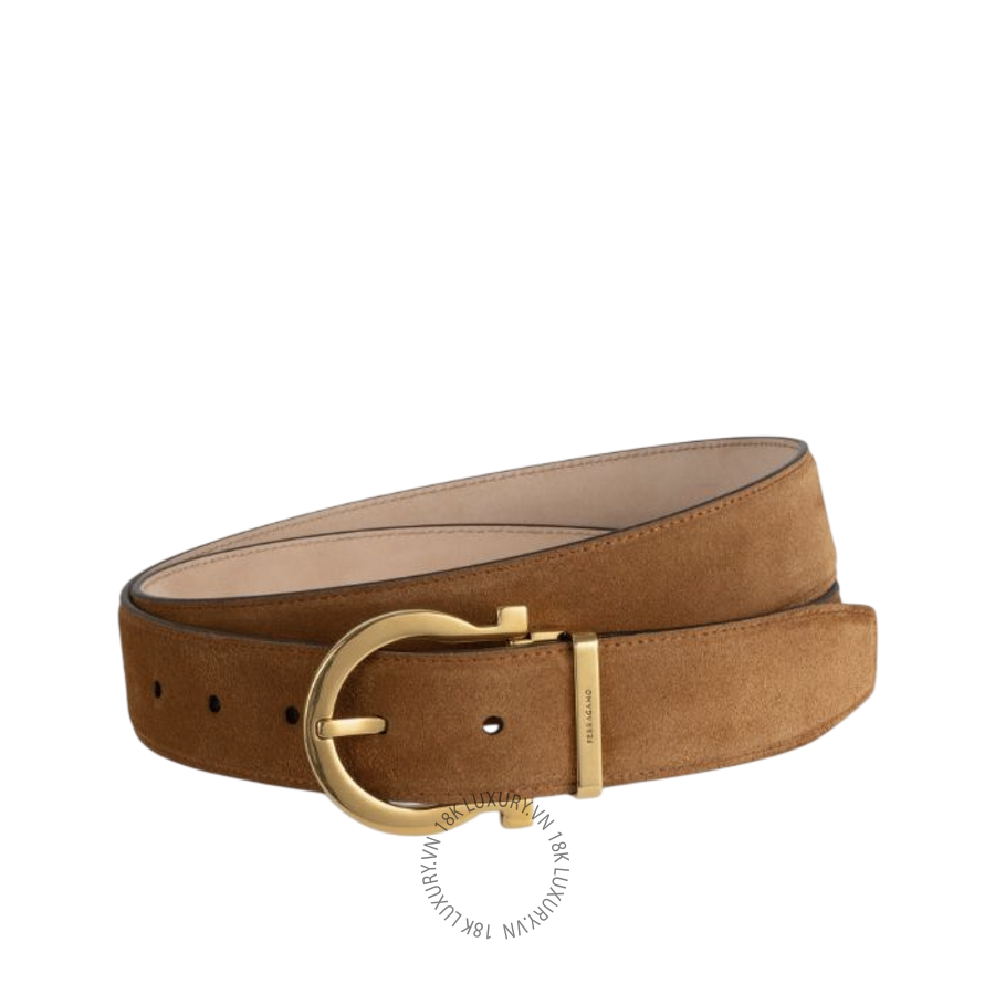 Thắt lưng Salvatore Ferragamo adjustable belt with gancini natural brown 670386796673 HEGH065