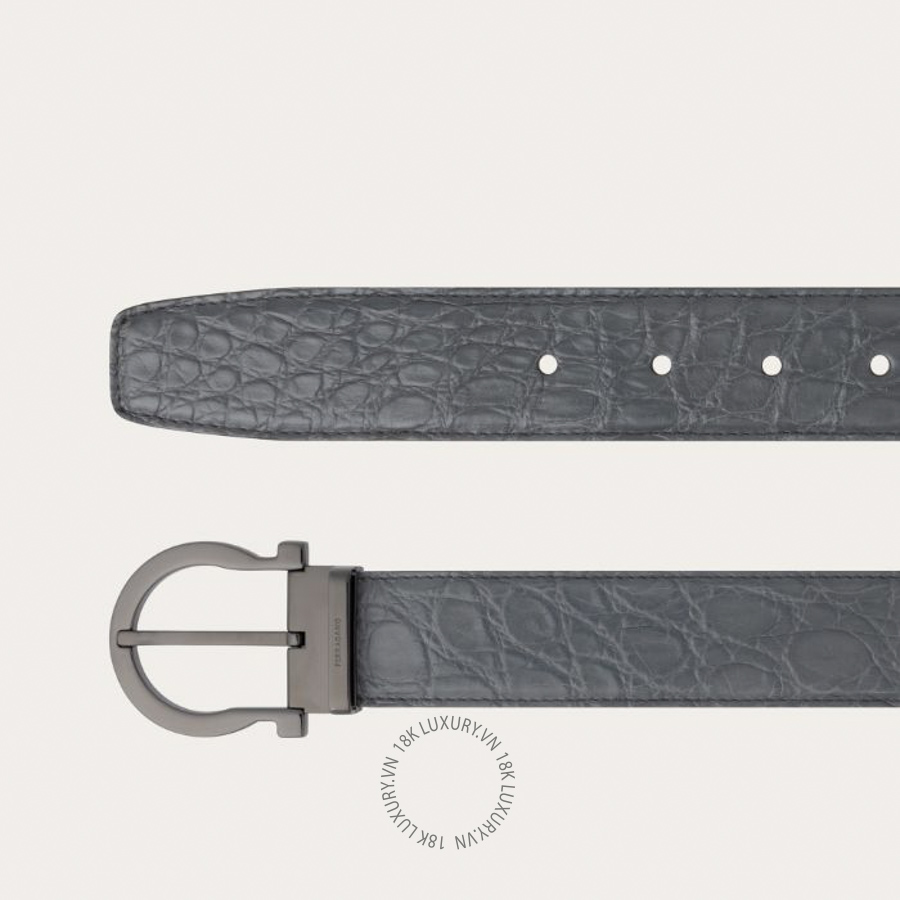 Thắt lưng Salvatore Ferragamo adjustable gancini belt dark rain 670386787191 HEGH067