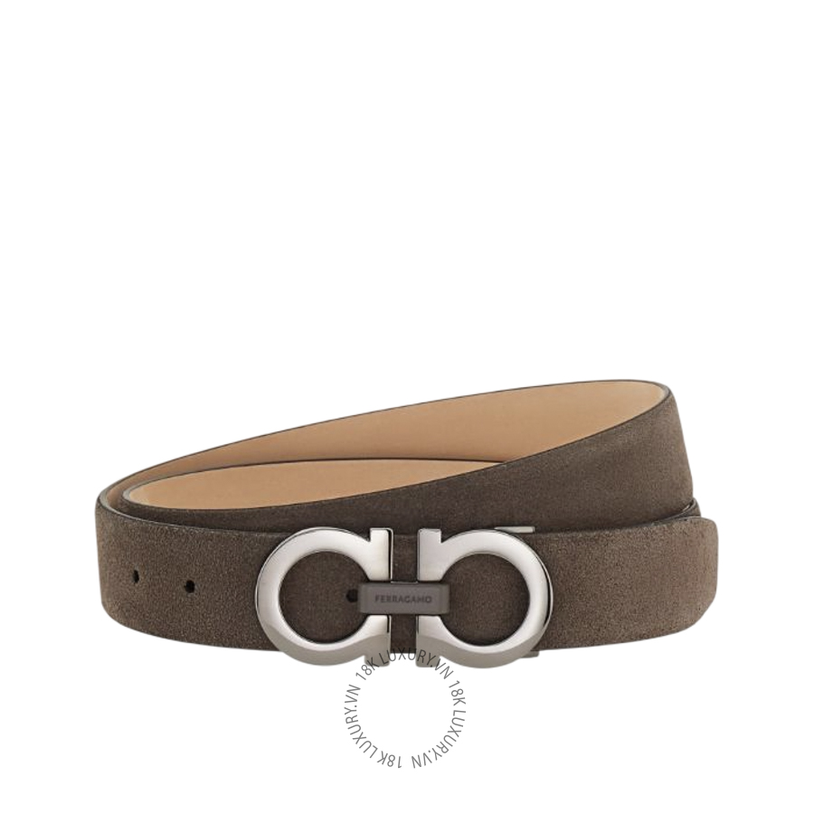 Thắt lưng Salvatore Ferragamo adjustable gancini belt elephant grey 670385796525 HEGH032