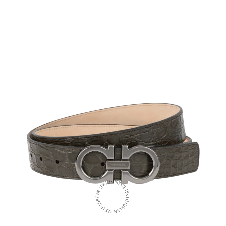 Thắt lưng Salvatore Ferragamo adjustable gancini belt màu xám 675544796705 HEGH006