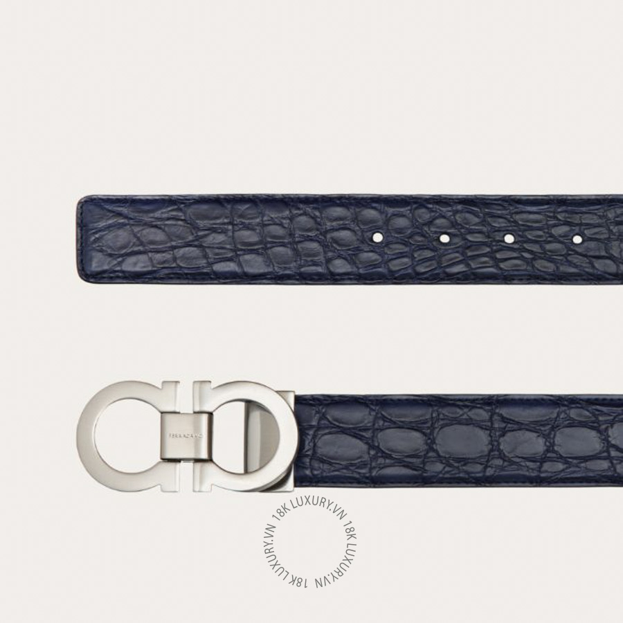 Thắt lưng Salvatore Ferragamo adjustable gancini belt ocean blue 679558776986 HEGH062