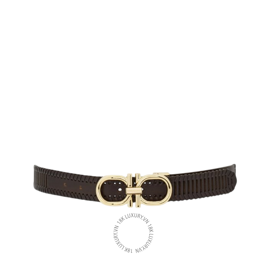 Thắt lưng Salvatore Ferragamo adjustable gancini belt testa di moro 670710794456 HEGH039