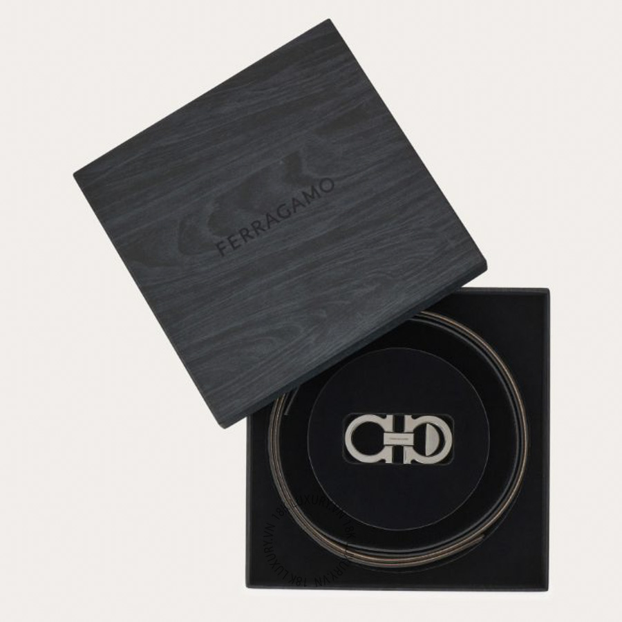 Thắt lưng Salvatore Ferragamo belt box with gancini buckle black 670740795644 HEGH093