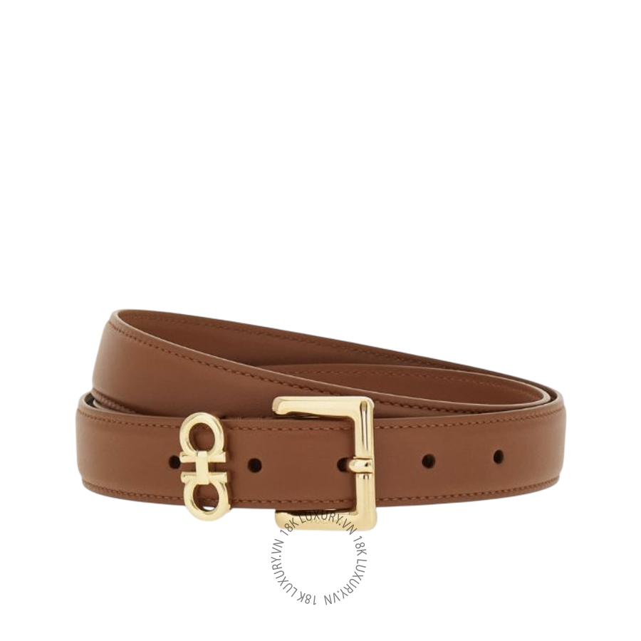 Thắt lưng Salvatore Ferragamo Double Gancini fixed belt cognac 230346780417 CGNA021