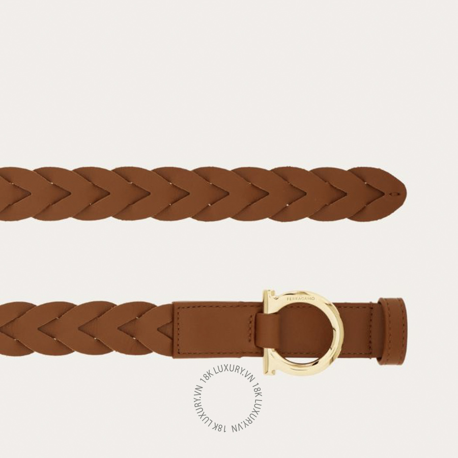 Thắt lưng Salvatore Ferragamo Gancini fixed belt natural brown 230471790119 CGNA010