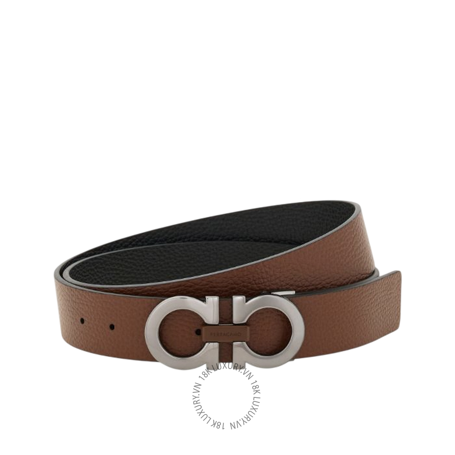 Thắt lưng Salvatore Ferragamo gancini reversible and adjustable belt black/brown 670391797448 HEGH002