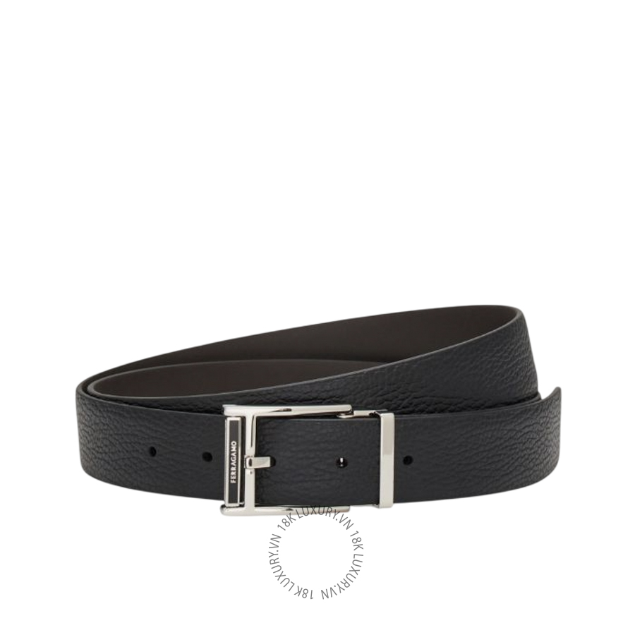 Thắt lưng Salvatore Ferragamo reversible and adjustable belt black/testa di moro 670571786348 HEGH077