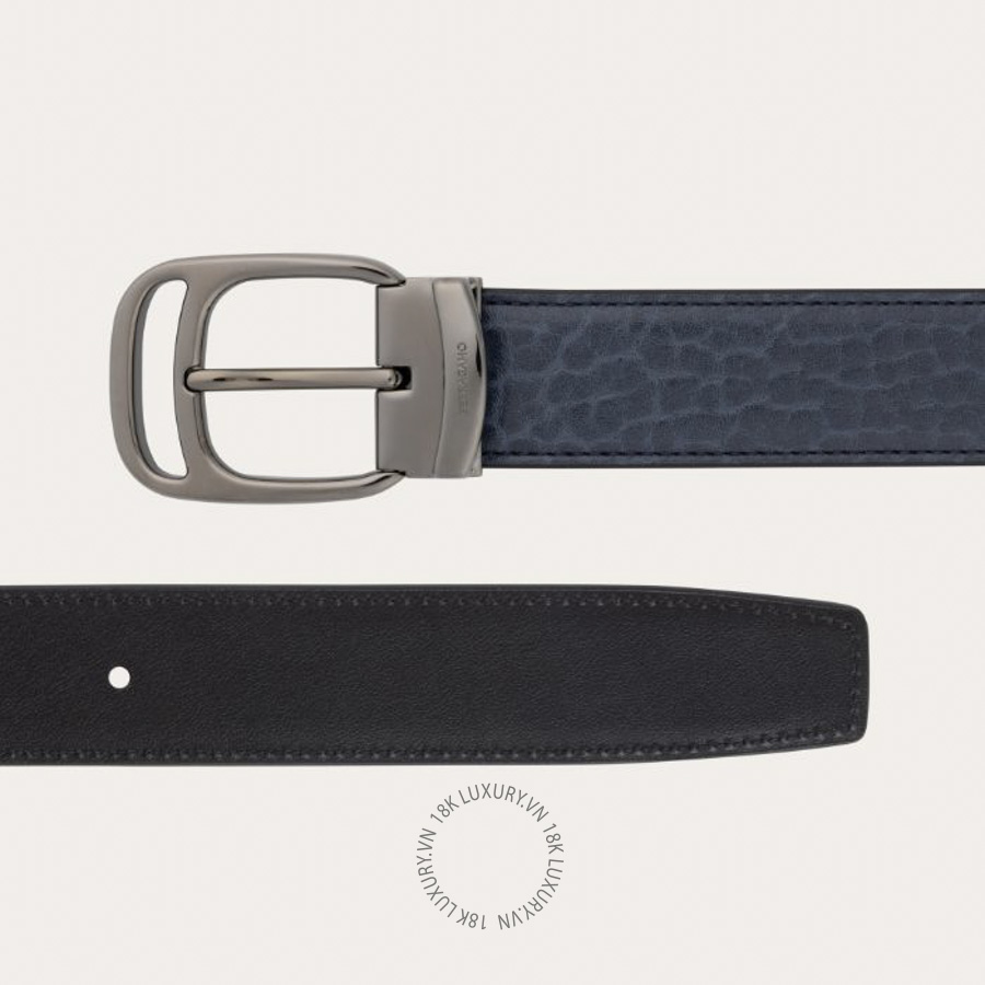 Thắt lưng Salvatore Ferragamo reversible and adjustable belt dark navy blue/graphite/black 670714795627 HEGH089