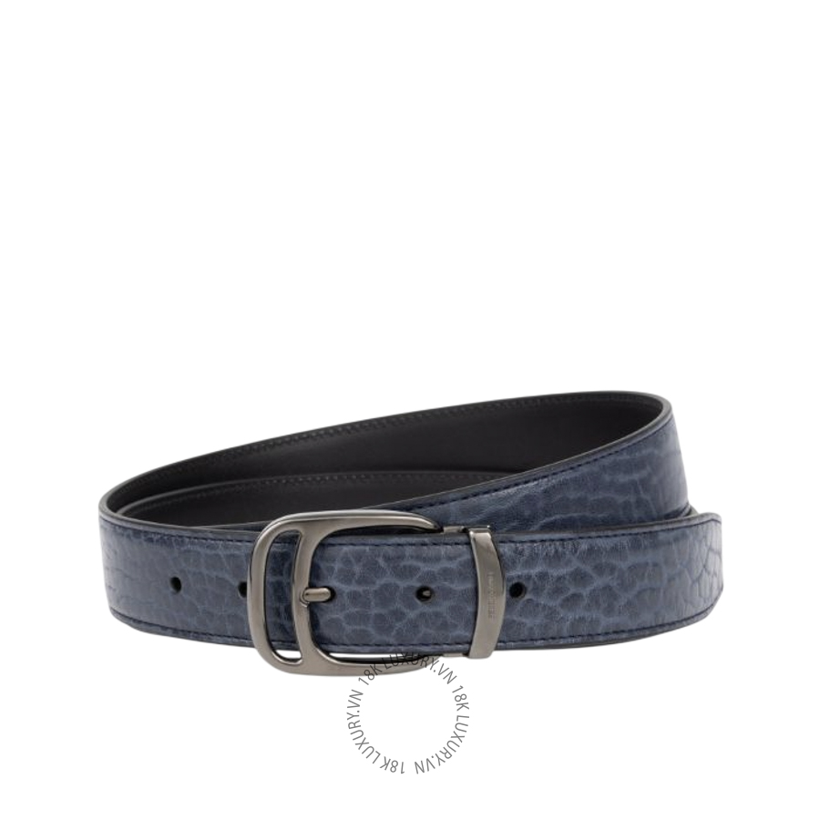 Thắt lưng Salvatore Ferragamo reversible and adjustable belt dark navy blue/graphite/black 670714795627 HEGH089