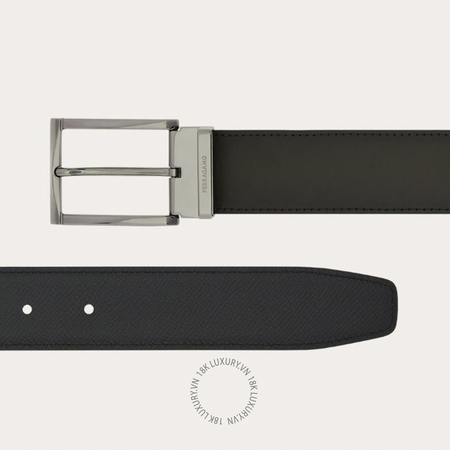 Thắt lưng Salvatore Ferragamo reversible and adjustable belt loden green/black 679497796665 HEGH043