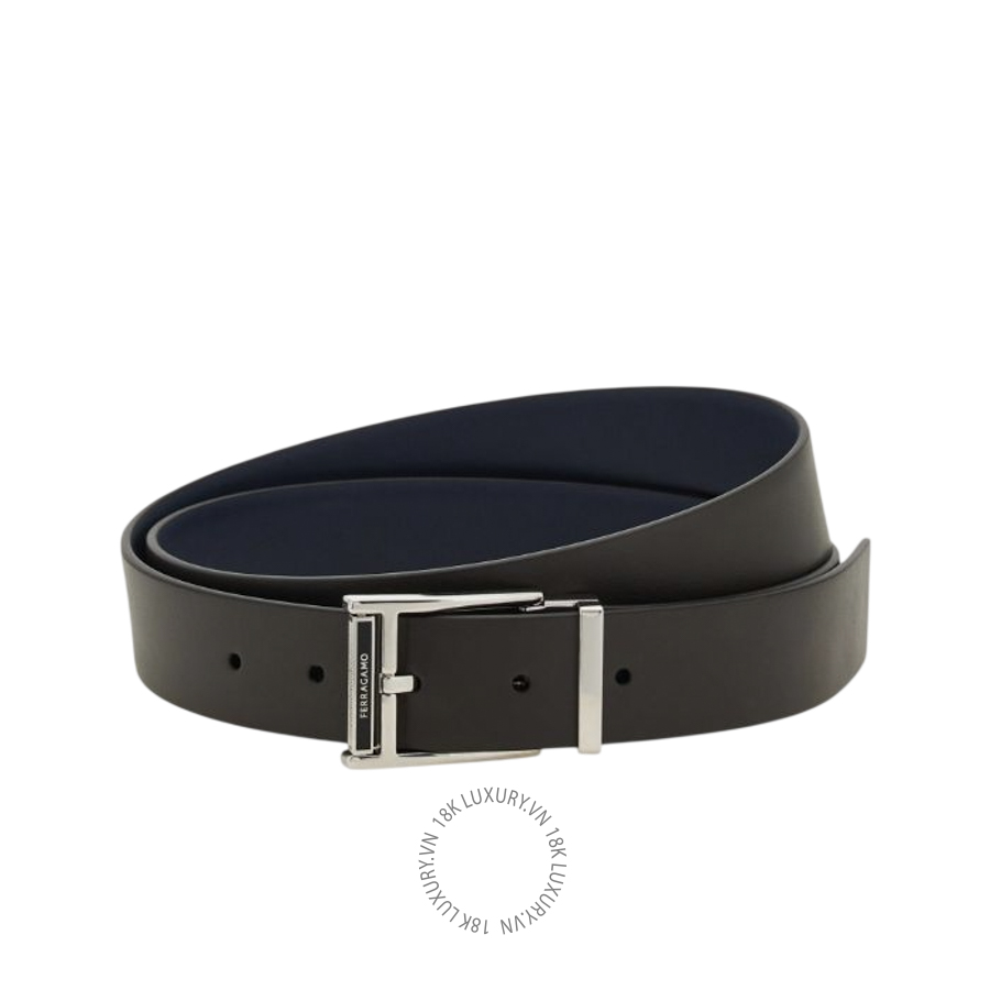 Thắt lưng Salvatore Ferragamo reversible and adjustable belt testa di moro/navy blue 670571798462 HEGH010
