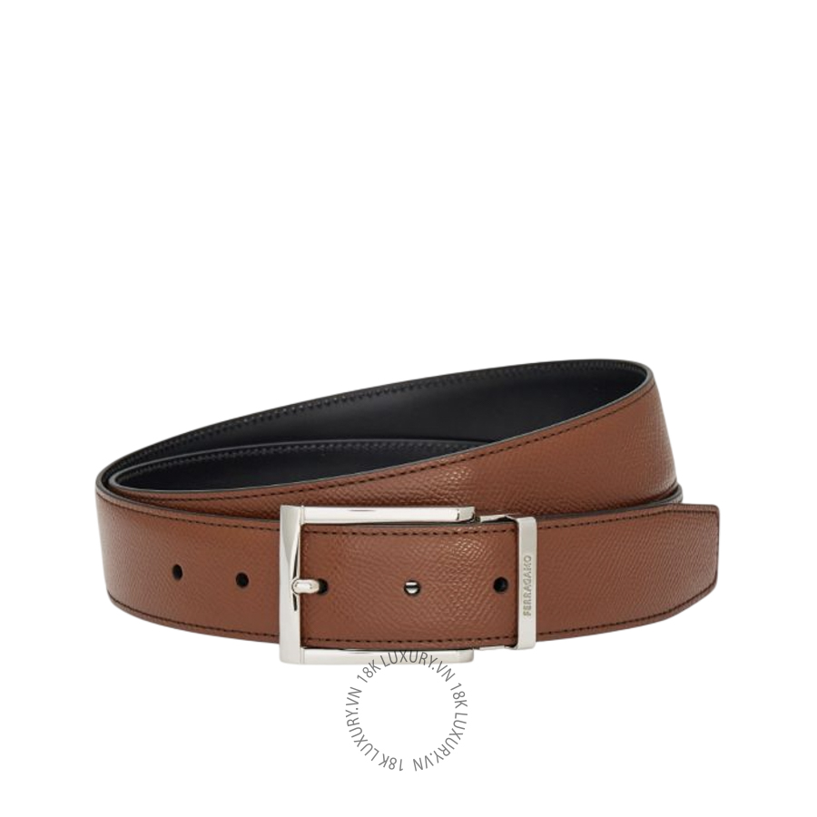 Thắt lưng Salvatore Ferragamo reversible and adjustable belt with rectangular buckle briar/black 679497764151 HEGH041