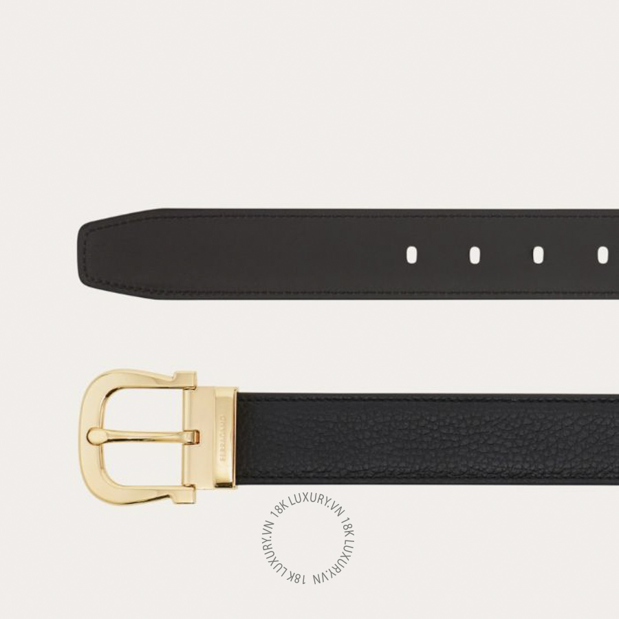 Thắt lưng Salvatore Ferragamo reversible and adjustable gancini belt black 670718795403 HEGH064
