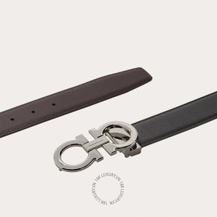 Thắt lưng Salvatore Ferragamo reversible and adjustable gancini belt black/brown 679710686671 HEGH118