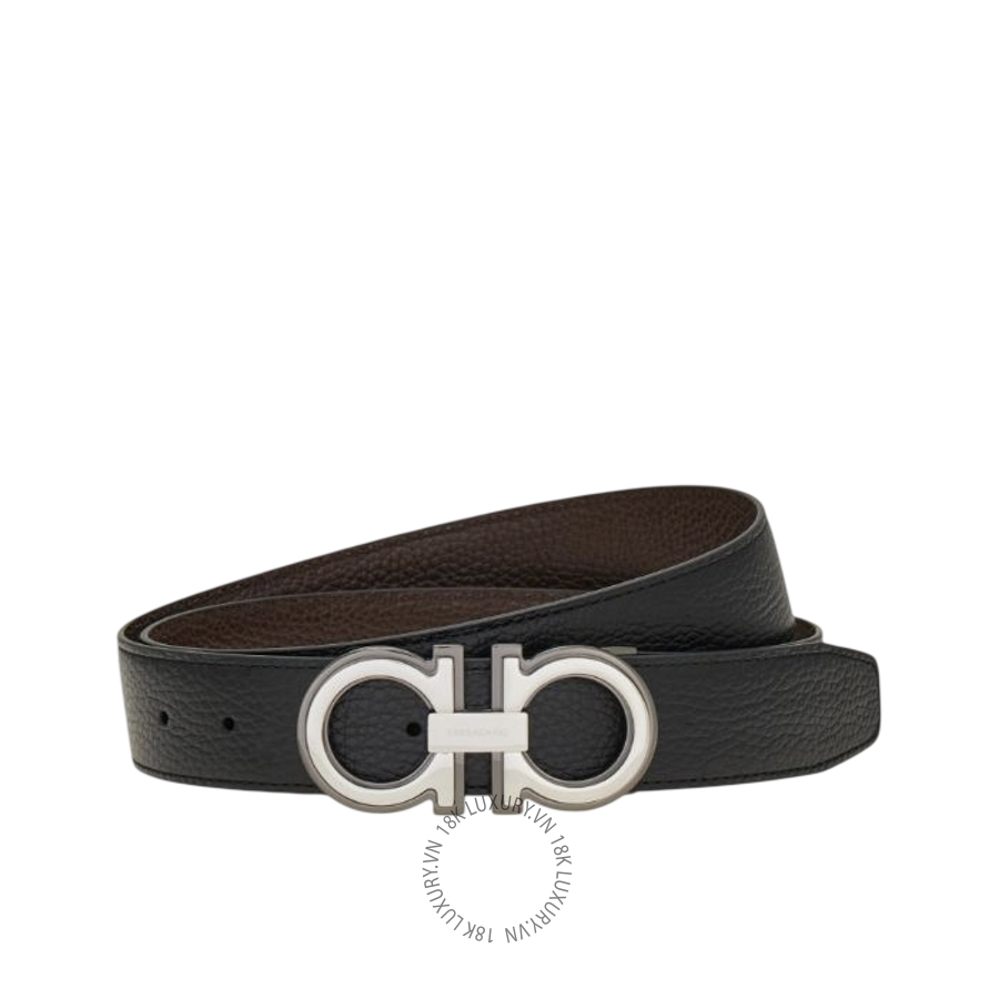 Thắt lưng Salvatore Ferragamo reversible and adjustable gancini belt black/brown 67a254734227 HEGH139