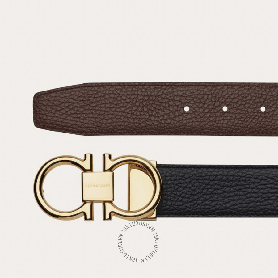 Thắt lưng Salvatore Ferragamo reversible and adjustable gancini belt black/cocoa 679938764164 HEGH051