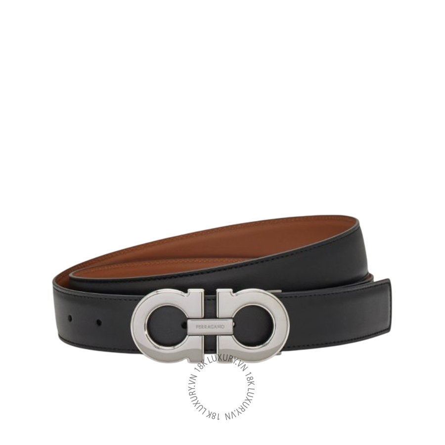 Thắt lưng Salvatore Ferragamo reversible and adjustable gancini belt black/cognac 670460786324 HEGH126