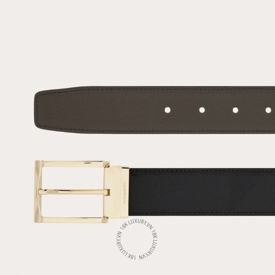 Thắt lưng Salvatore Ferragamo reversible and adjustable gancini belt black/concrete 679497790176 HEGH044