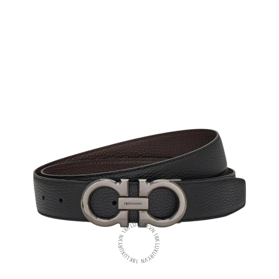 Thắt lưng Salvatore Ferragamo reversible and adjustable gancini belt black/dark brown 679710689134 HEGH023