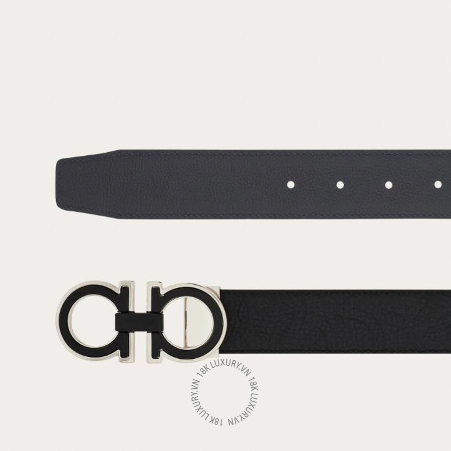 Thắt lưng Salvatore Ferragamo reversible and adjustable gancini belt black/dark rain 67a254790422 HEGH142