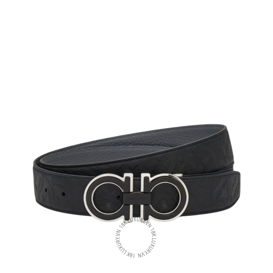 Thắt lưng Salvatore Ferragamo reversible and adjustable gancini belt black/dark rain 67a254790422 HEGH142