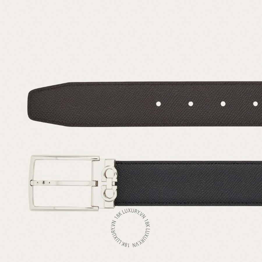 Thắt lưng Salvatore Ferragamo reversible and adjustable gancini belt black/testa di moro 67a037708206 HEGH114