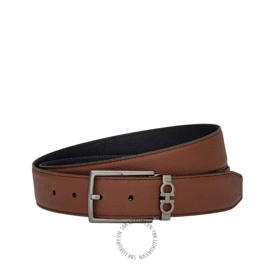Thắt lưng Salvatore Ferragamo reversible and adjustable gancini belt briar/black 67a037709528 HEGH026