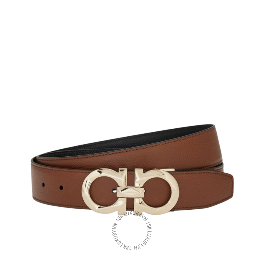 Thắt lưng Salvatore Ferragamo reversible and adjustable gancini belt briar/black 67a161770675 HEGH102