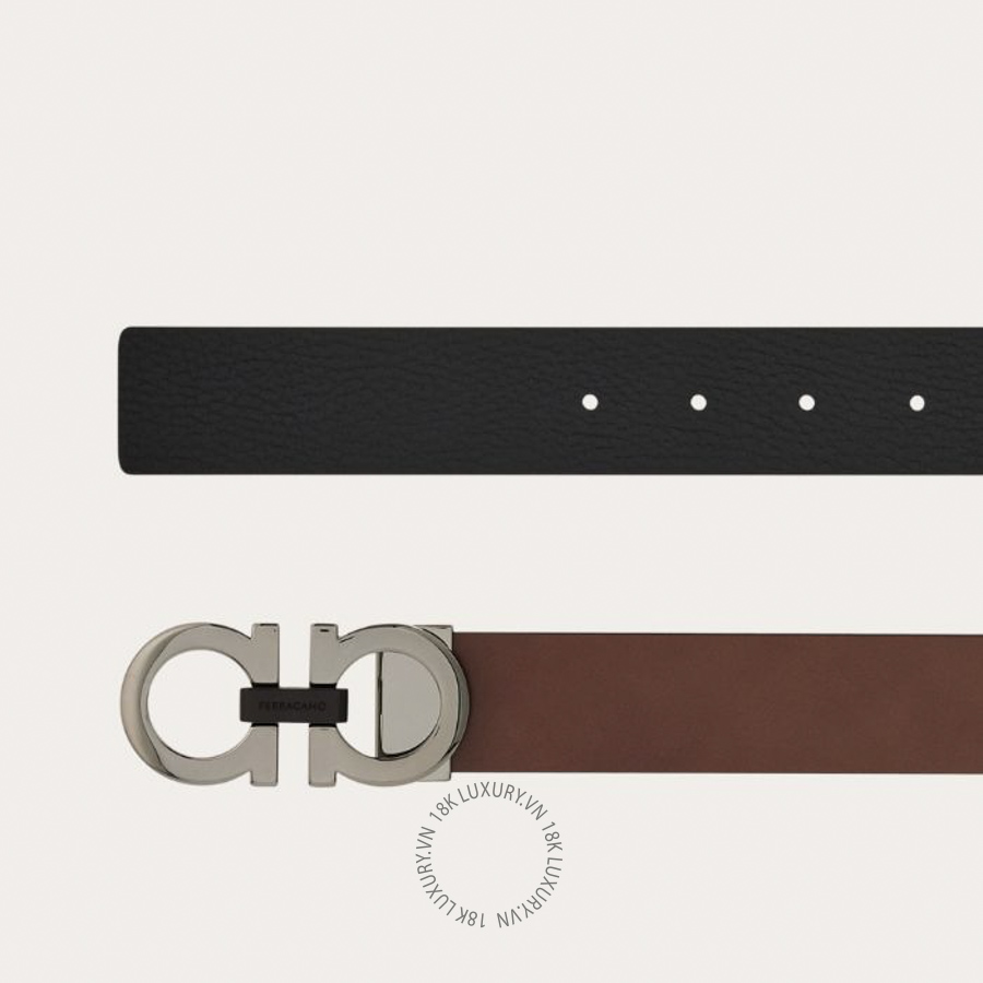 Thắt lưng Salvatore Ferragamo reversible and adjustable gancini belt brown/black 670391781687 HEGH101