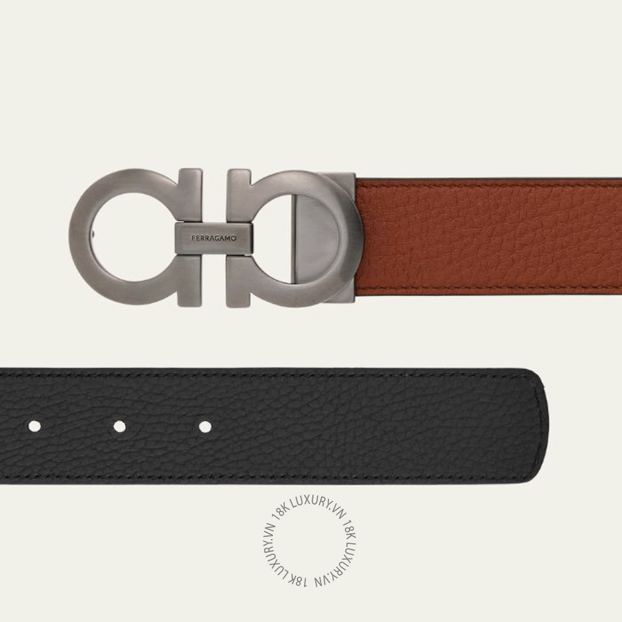 Thắt lưng Salvatore Ferragamo reversible and adjustable gancini belt cappuccino/black 675542759044 HEGH097
