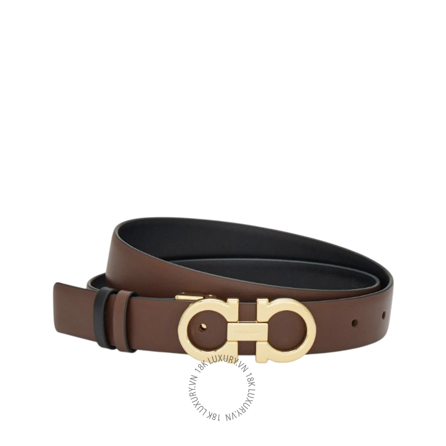 Thắt lưng Salvatore Ferragamo Reversible and adjustable Gancini belt cocoa/black 23A565764024 CGNA049