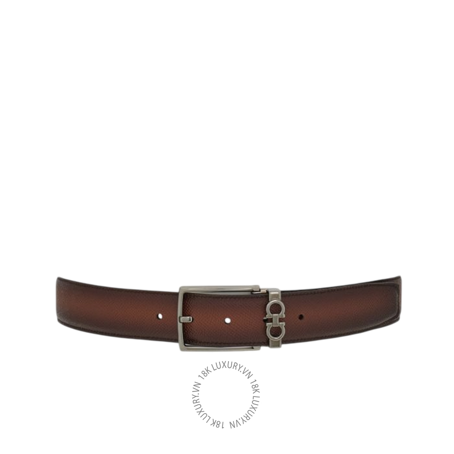 Thắt lưng Salvatore Ferragamo reversible and adjustable gancini belt cognac/black/testa di moro 67a037790182 HEGH024
