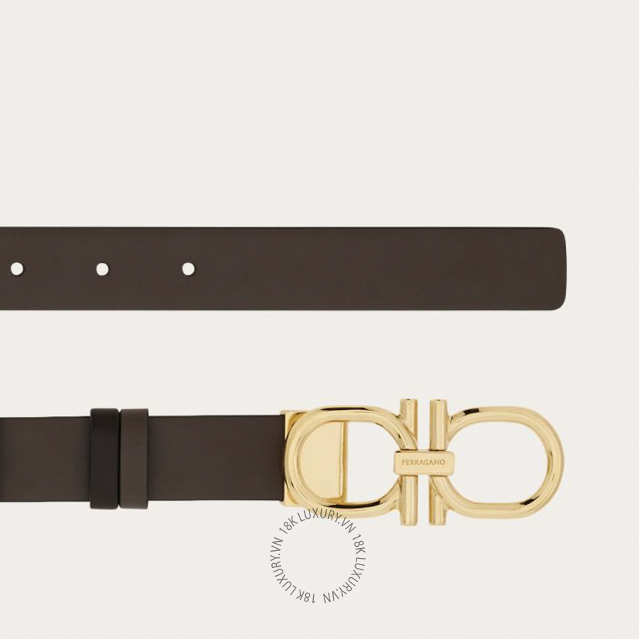 Thắt lưng Salvatore Ferragamo Reversible and adjustable Gancini belt concrete/testa di moro 230458790125 CGNA019