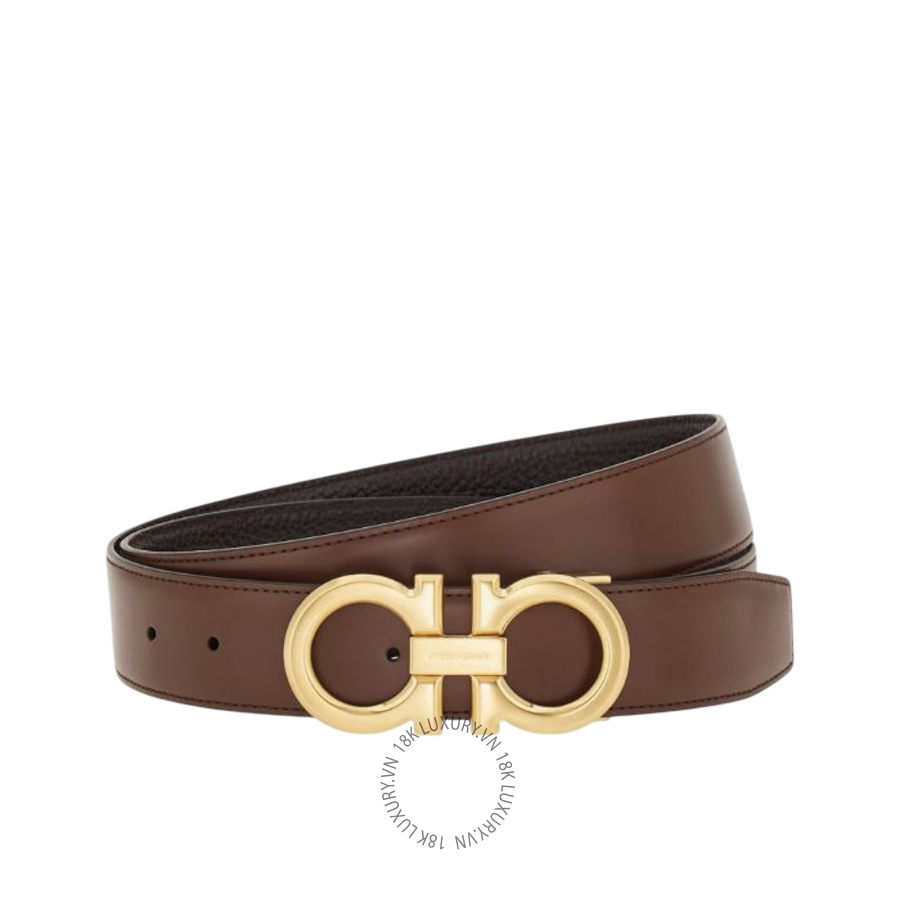 Thắt lưng Salvatore Ferragamo reversible and adjustable gancini belt dark brown/testa di moro 679710786991 HEGH106