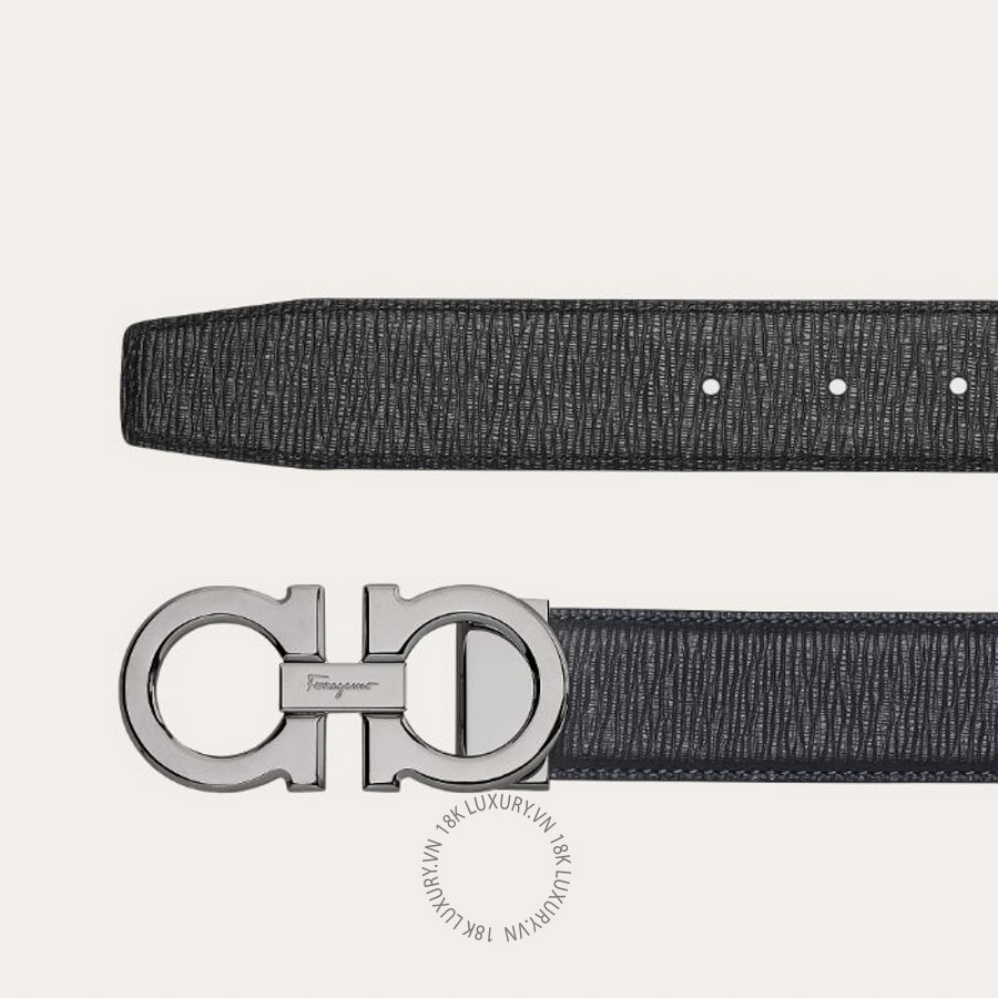 Thắt lưng Salvatore Ferragamo reversible and adjustable gancini belt deep ocean/black 679710746507 HEGH022