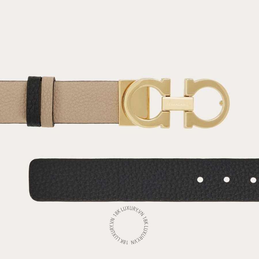 Thắt lưng Salvatore Ferragamo Reversible and adjustable Gancini belt deer/black 23A565759426 CGNA047