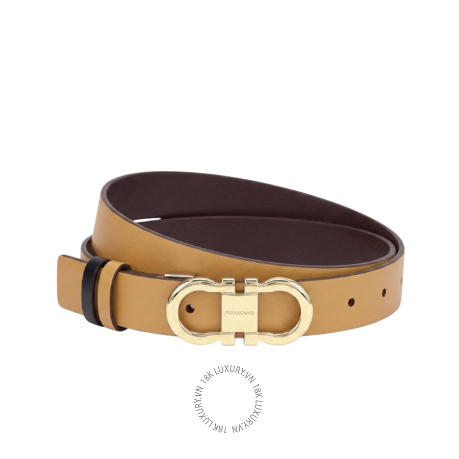 Thắt lưng Salvatore Ferragamo Reversible and adjustable Gancini belt light camel/dark barolo 230294771067 CGNA035