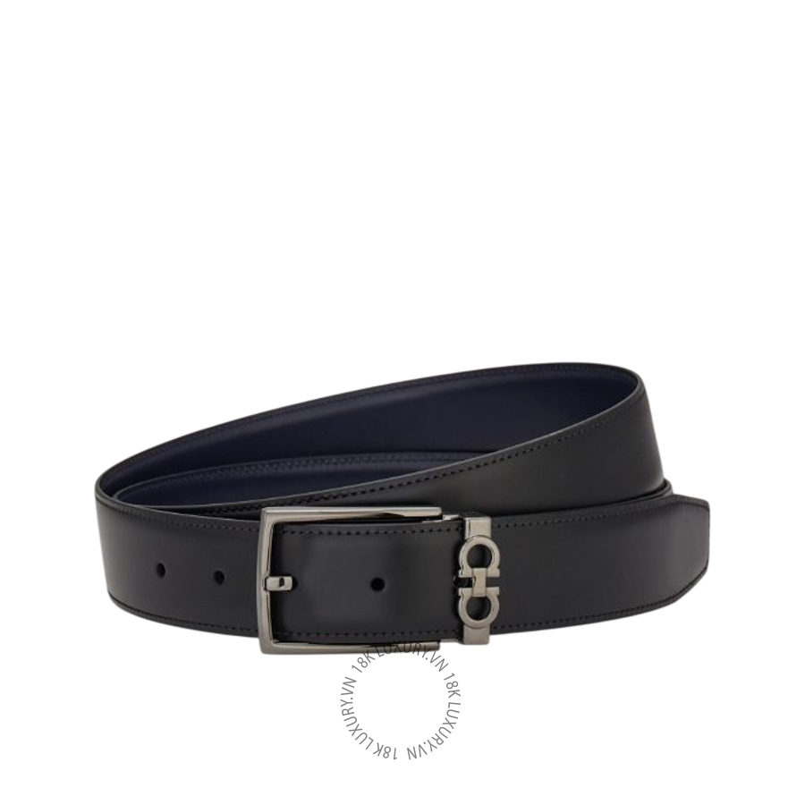Thắt lưng Salvatore Ferragamo reversible and adjustable gancini belt midnight blue/black 67a037776302 HEGH029