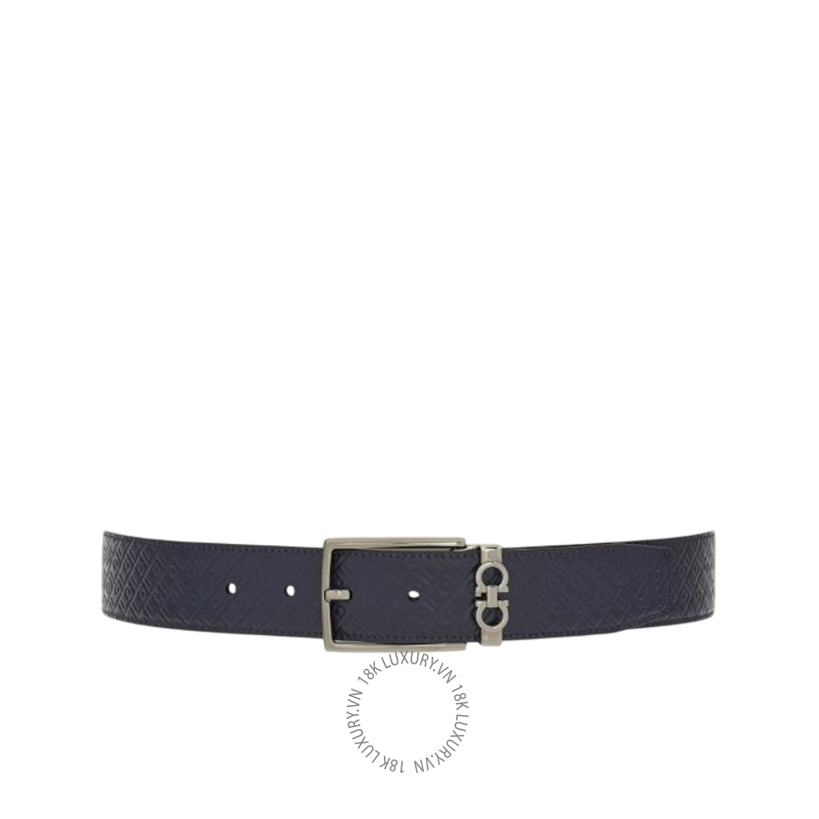 Thắt lưng Salvatore Ferragamo reversible and adjustable gancini belt midnight blue/black 67a037780488 HEGH028